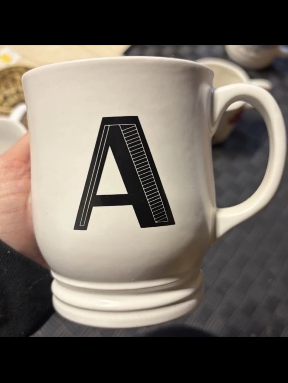 Monogram 'A' White Ceramic Coffee Mug - Personalized Initial Mug